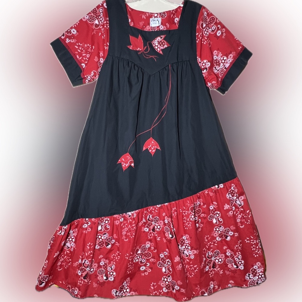 Vintage Red Floral Muumuu
